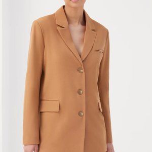NWT 4th Reckless -TAN TAILORED SINGLE BREASTED BLAZER - ROUX - Size Large